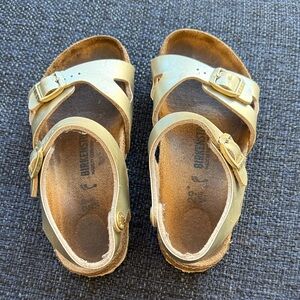 Birkenstock Kids Metallic Gold Sandals